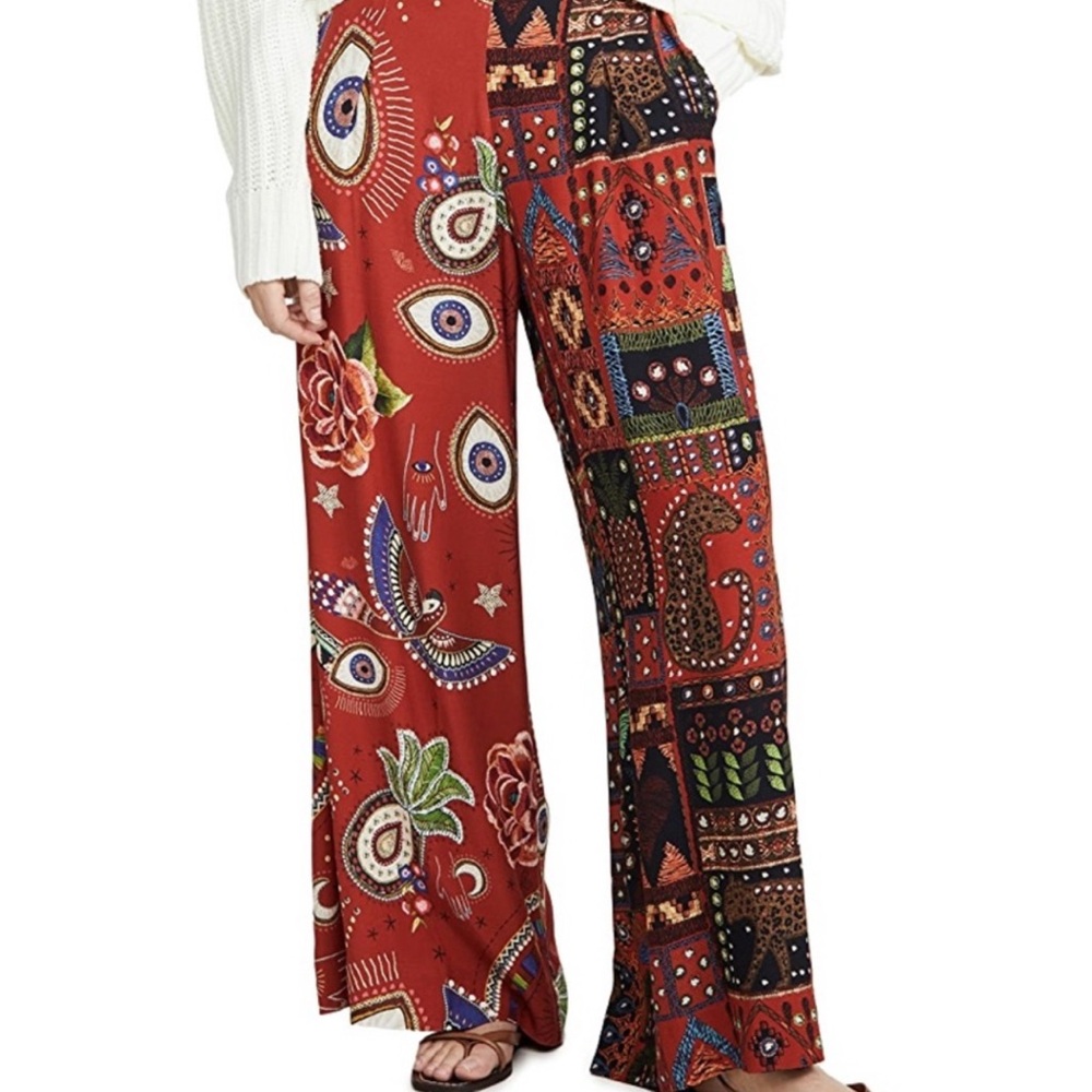 FARM RIO Bohemian Patchwork Wide-Leg Pants